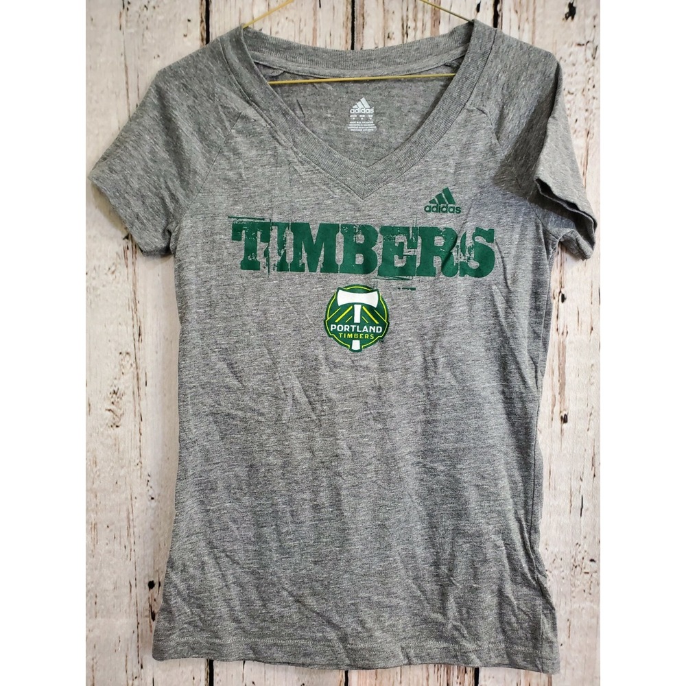 Adidas Women's Medium Portland Timbers Short Sleeve V‑Neck T‑Shirt Tee Shirt NEW